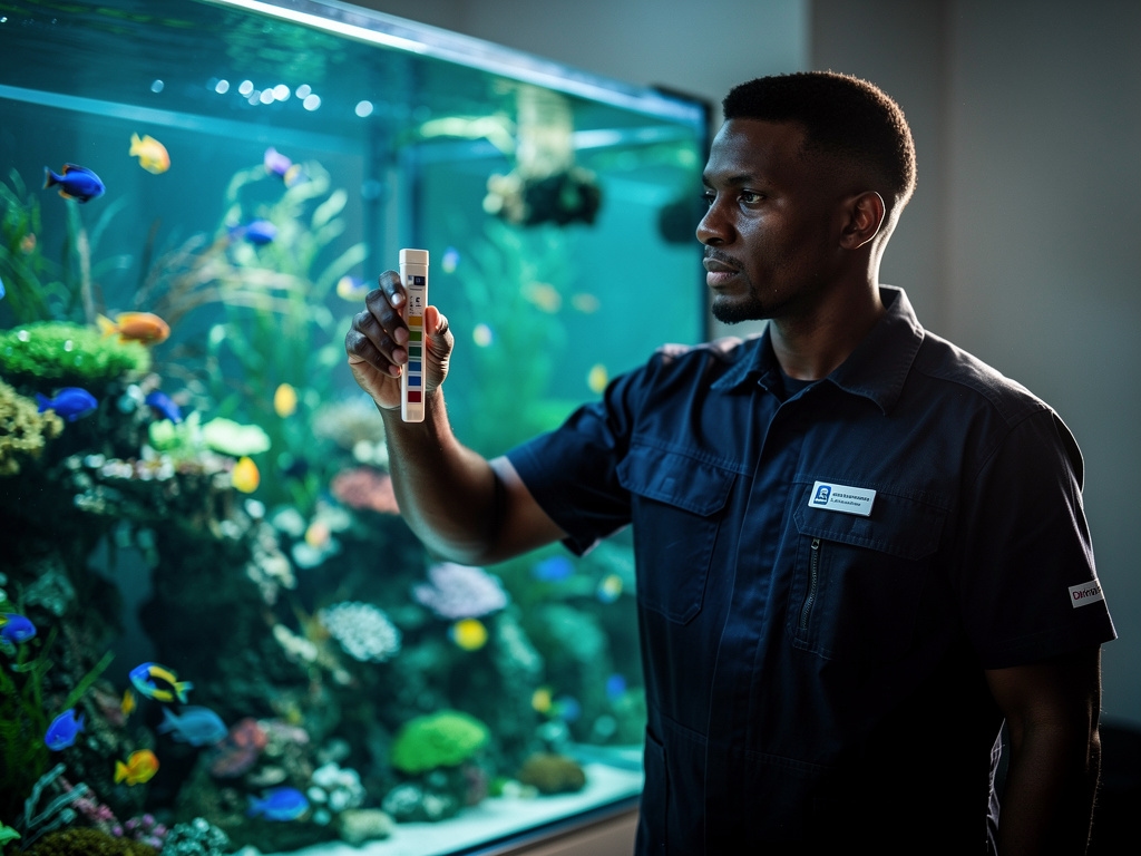 Wasserwerte werden am Aquarium kontrolliert und dokumentiert